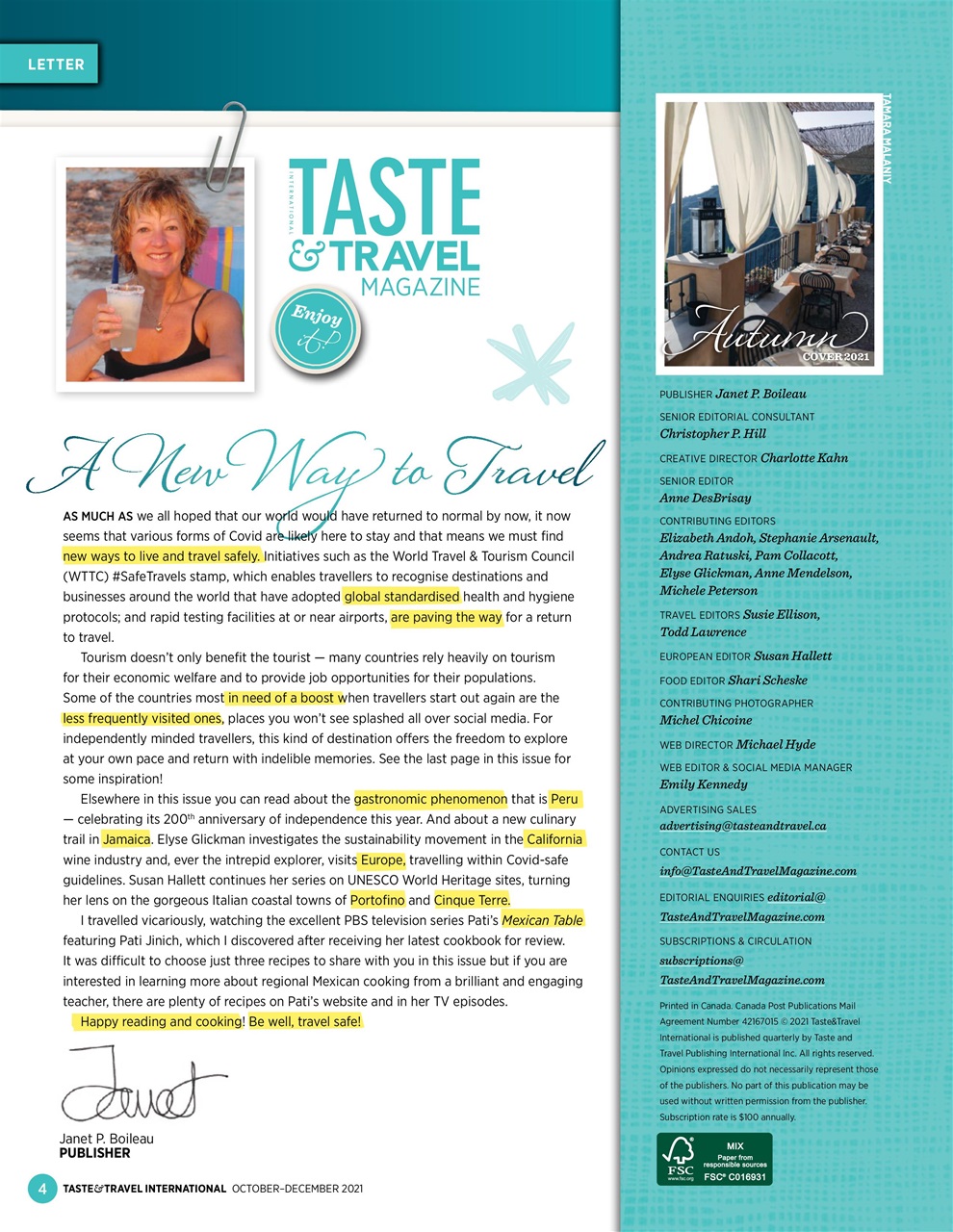 Taste & Travel International Preview Pages