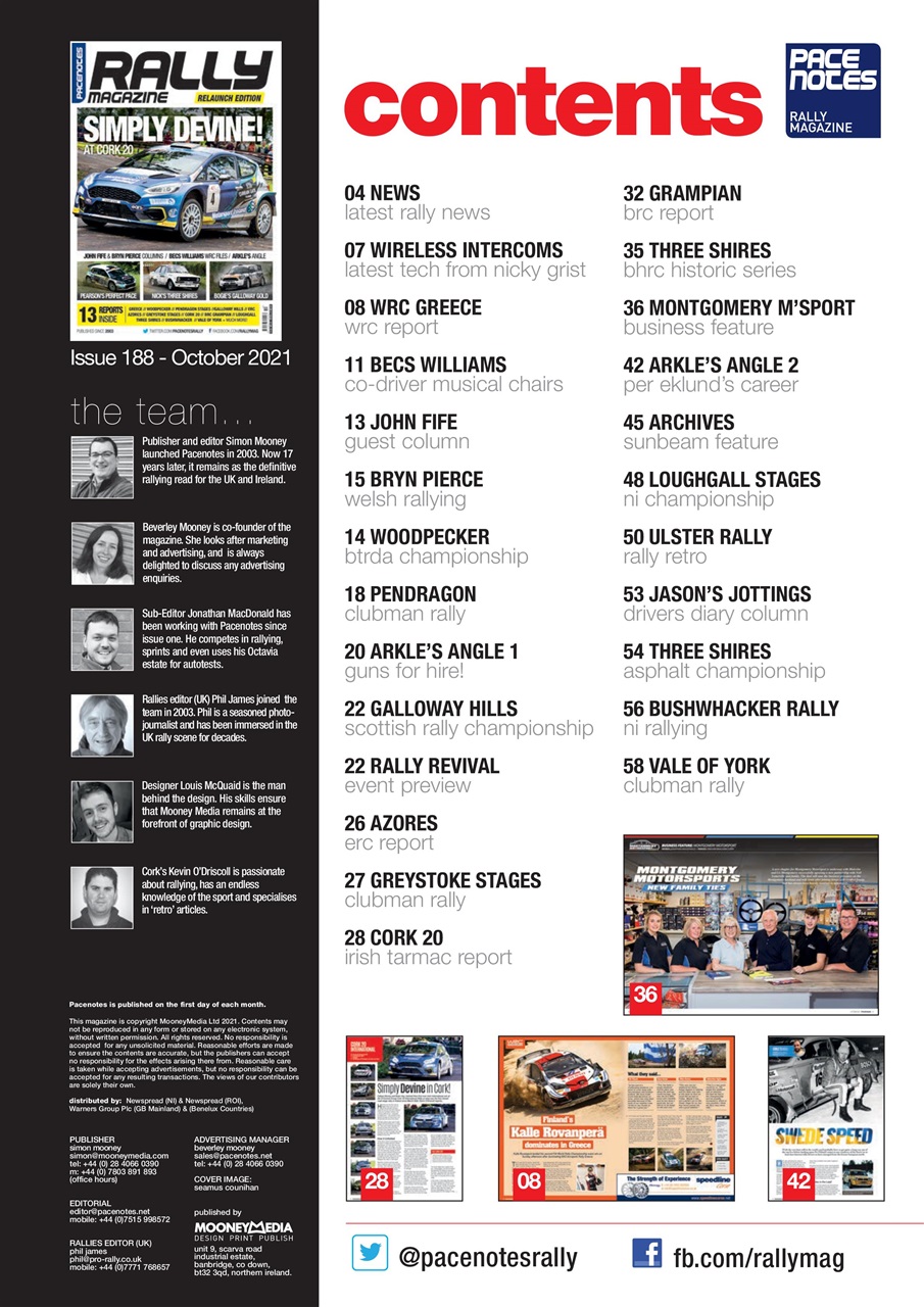 Pacenotes Rally magazine Preview Pages