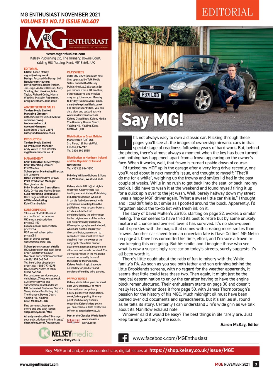 MG Enthusiast Preview Pages