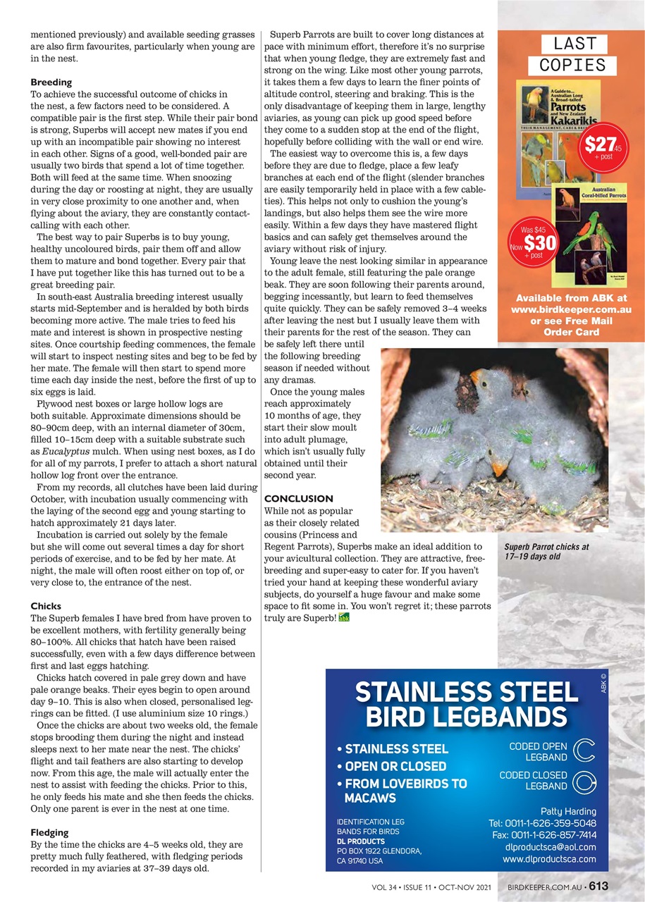Australian Birdkeeper Magazine Preview Pages