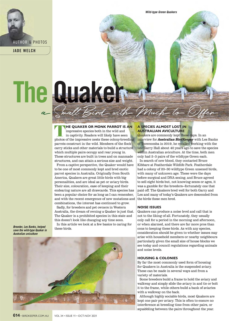 Australian Birdkeeper Magazine Preview Pages