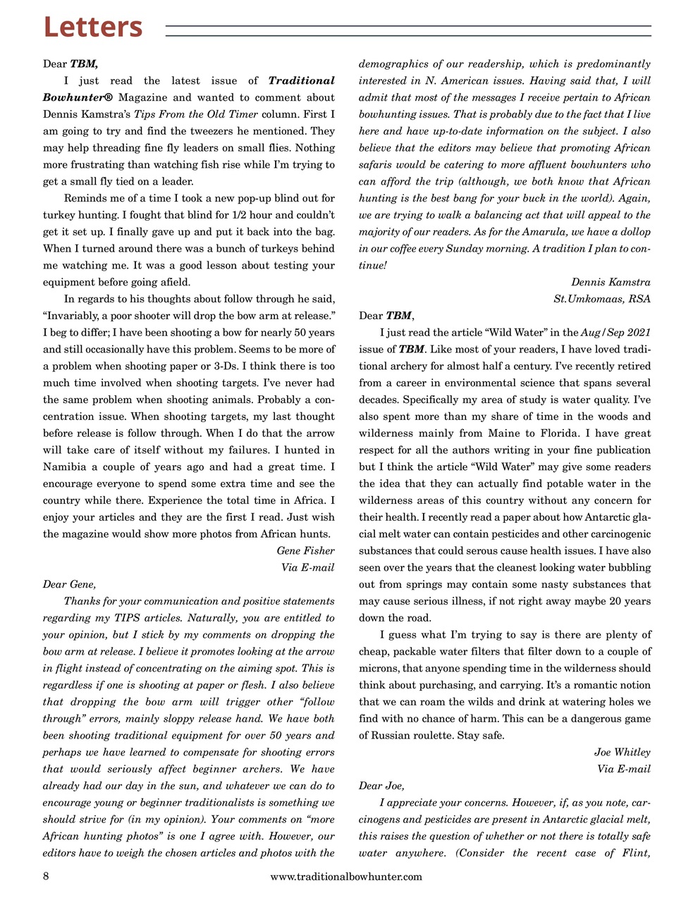 Traditional Bowhunter Magazine Preview Pages
