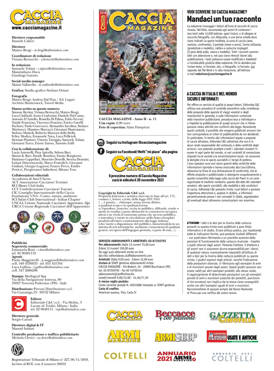 Caccia Magazine Preview Pages
