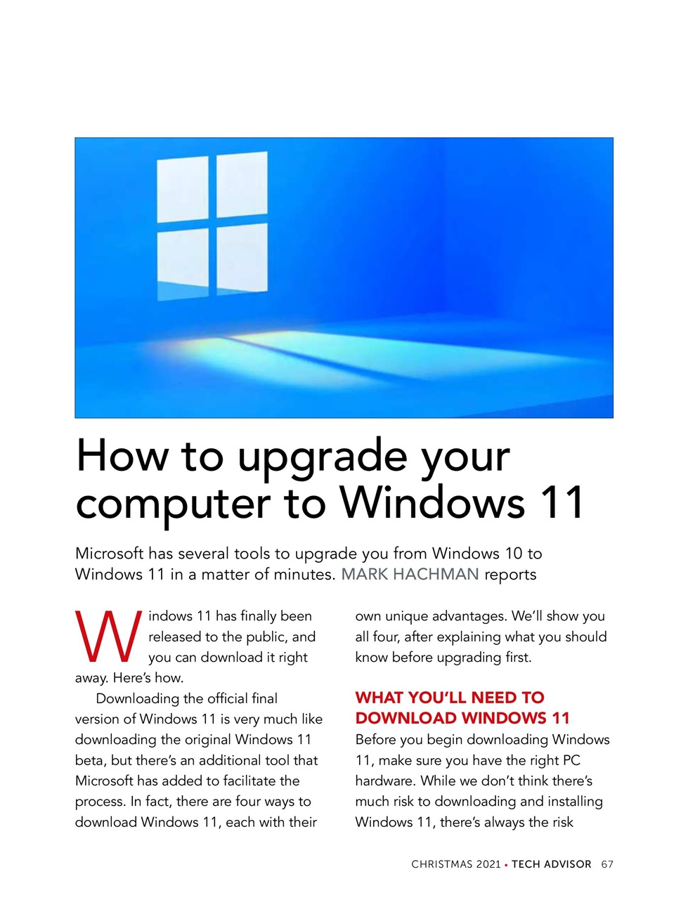 Tech Advisor Preview Pages