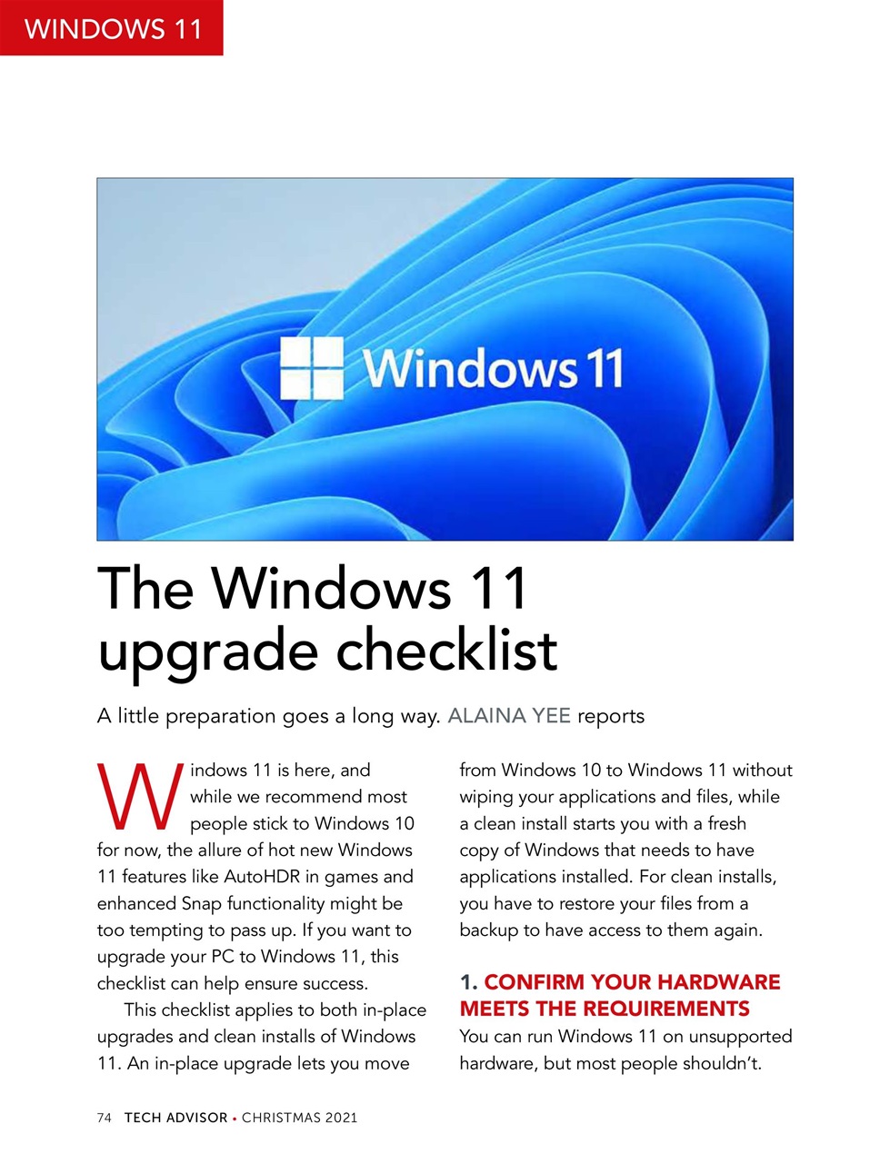 Tech Advisor Preview Pages