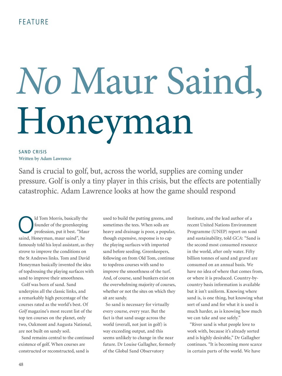 Golf Course Architecture Preview Pages