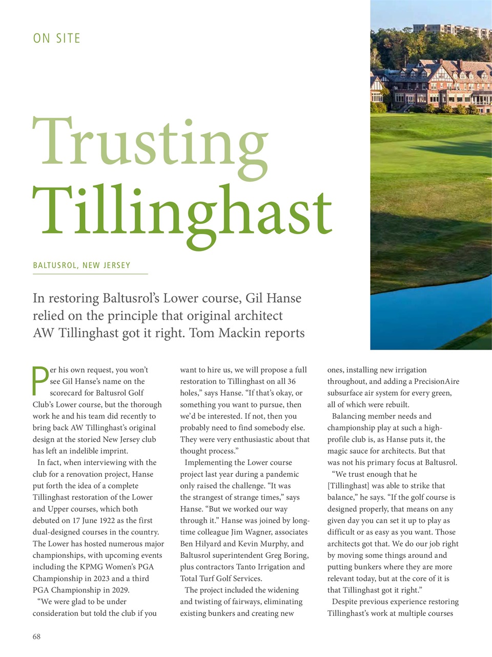 Golf Course Architecture Preview Pages