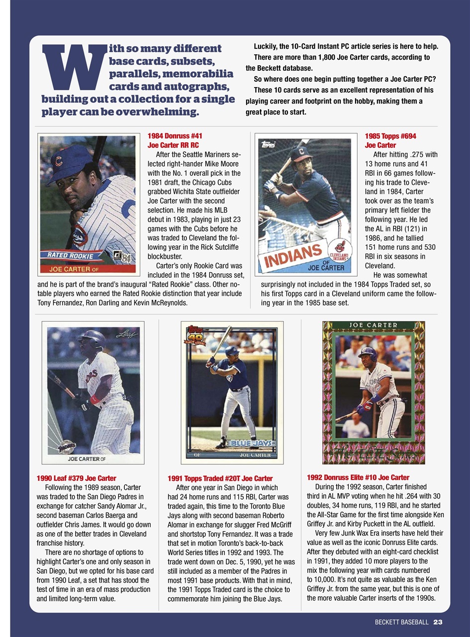 Beckett Baseball Magazine Preview Pages