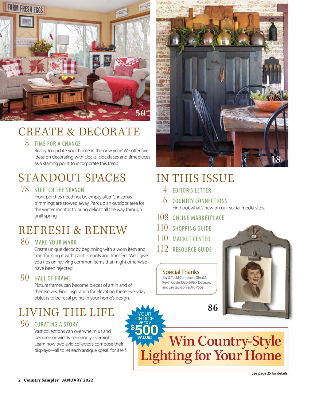 Country Sampler Home Preview Pages