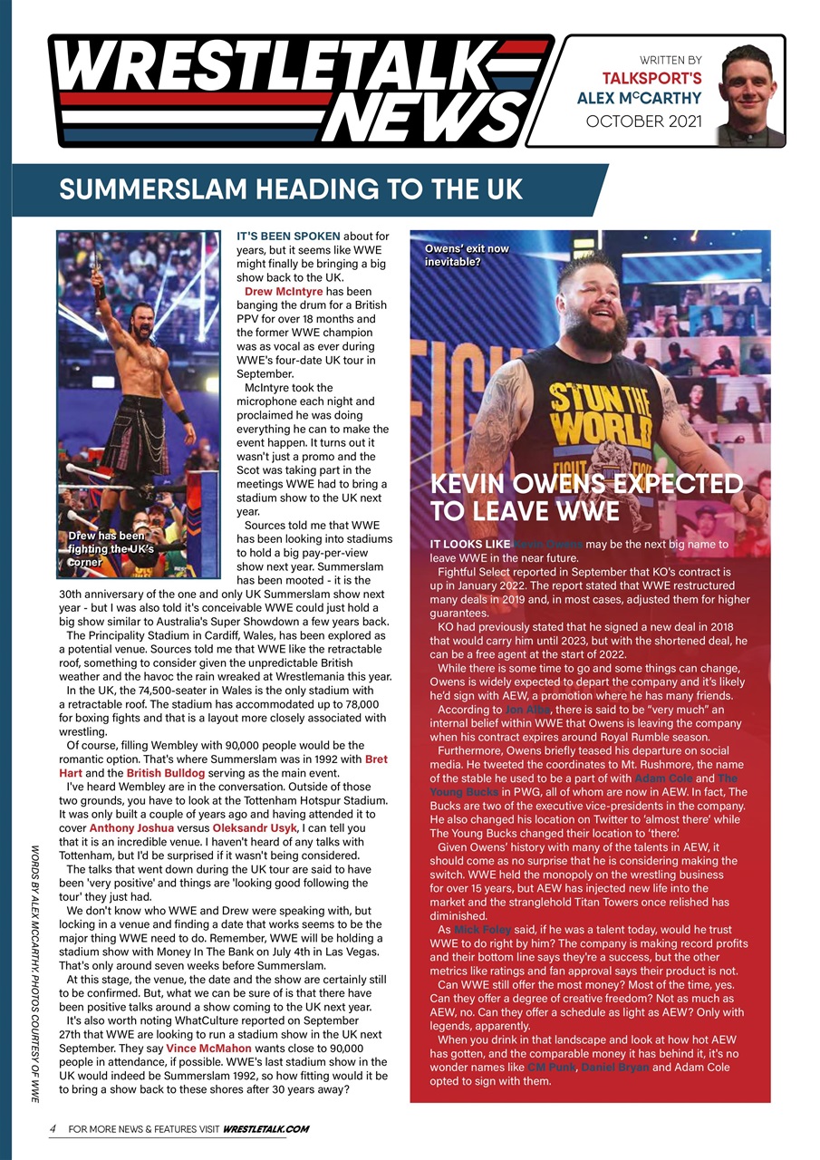 Wrestletalk Magazine Preview Pages