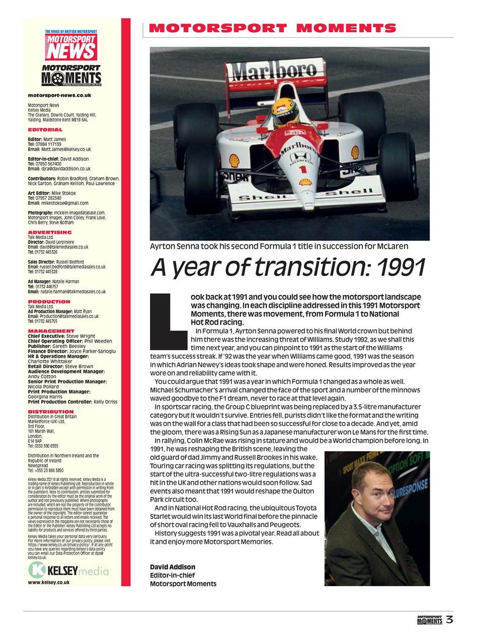 Motorsport Moments Preview Pages