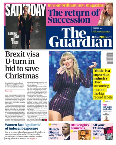 The Guardian Newspaper issue Saturday October 2 2021