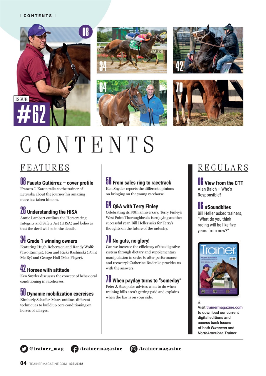 North American Trainer Magazine - horse racing Preview Pages