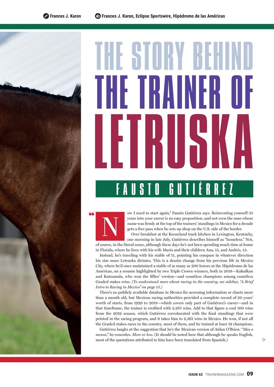 North American Trainer Magazine - horse racing Preview Pages