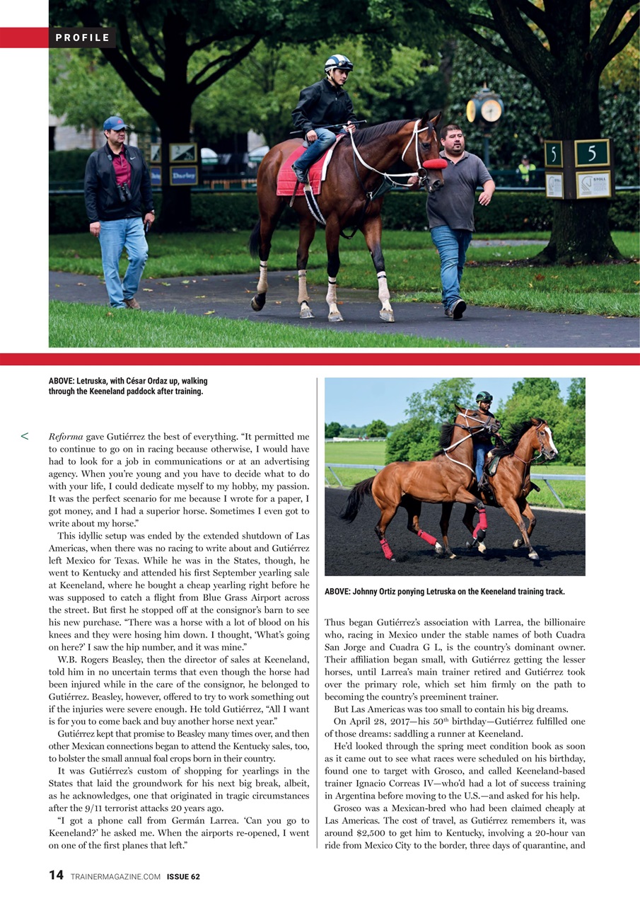 North American Trainer Magazine - horse racing Preview Pages
