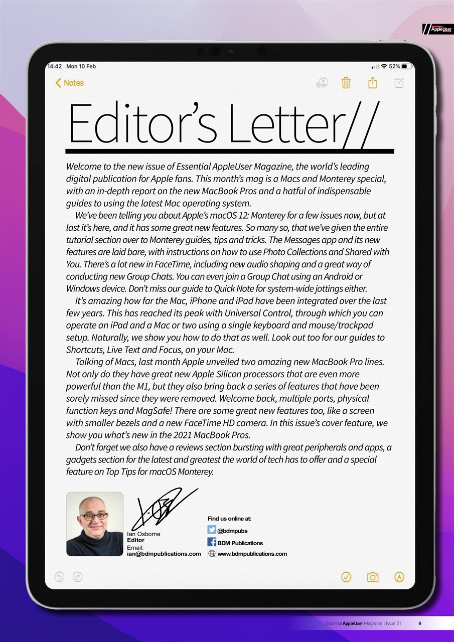 Essential Apple User Preview Pages