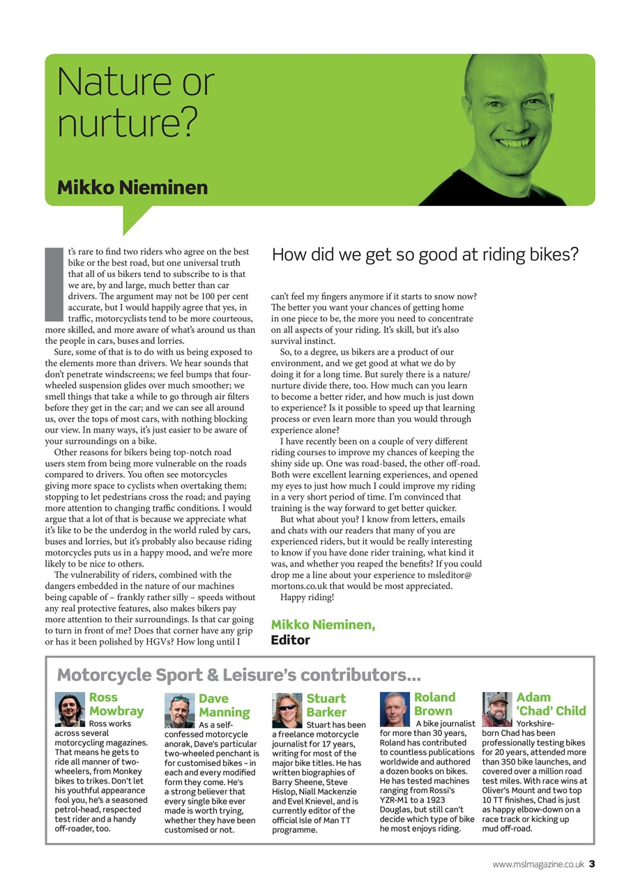 Motorcycle Sport & Leisure Preview Pages