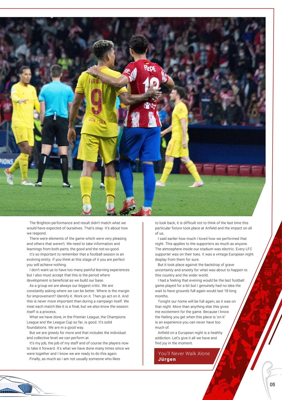 Liverpool FC Programmes Preview Pages