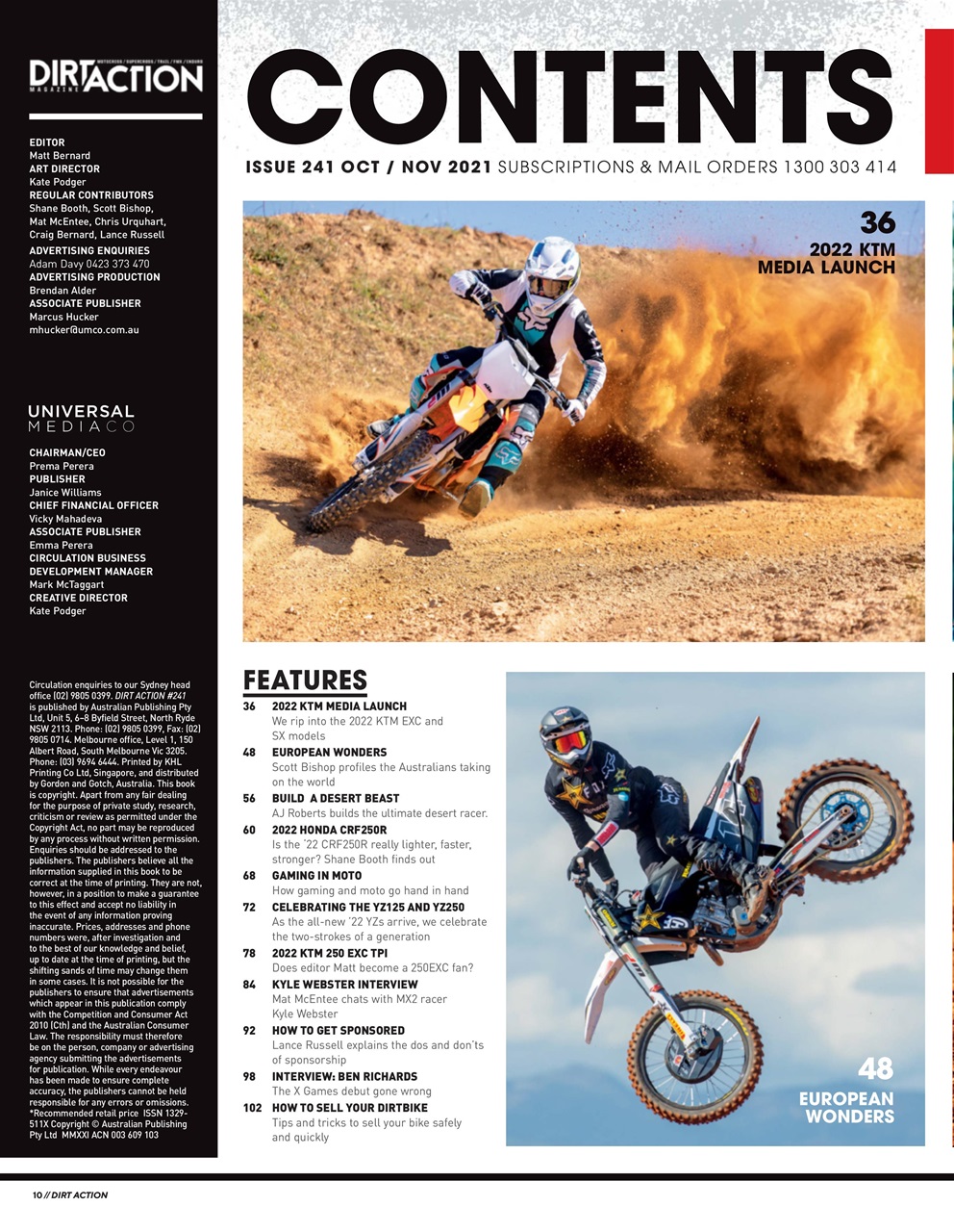 Dirt Action Preview Pages