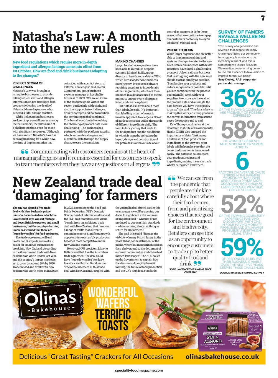 Speciality Food Preview Pages