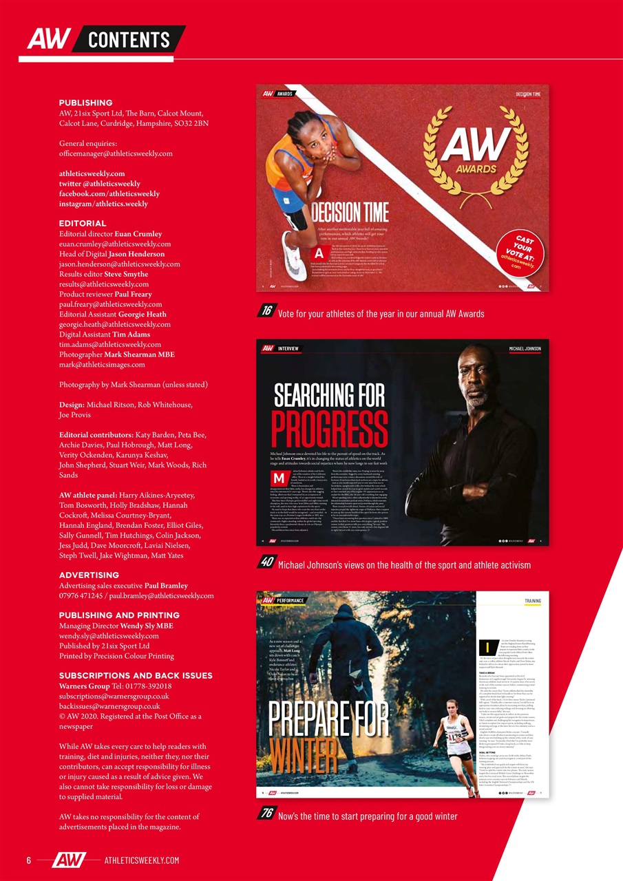 AW – Athletics Weekly Magazine Preview Pages