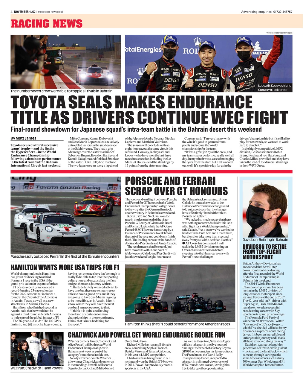 Motorsport News Preview Pages