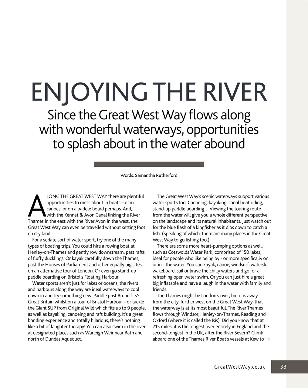 Great West Way Travel Preview Pages