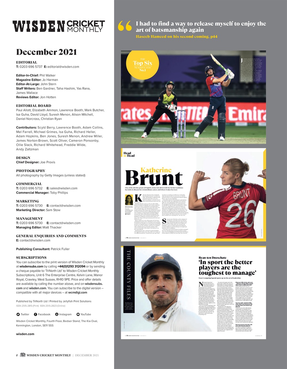 Wisden Cricket Monthly Preview Pages