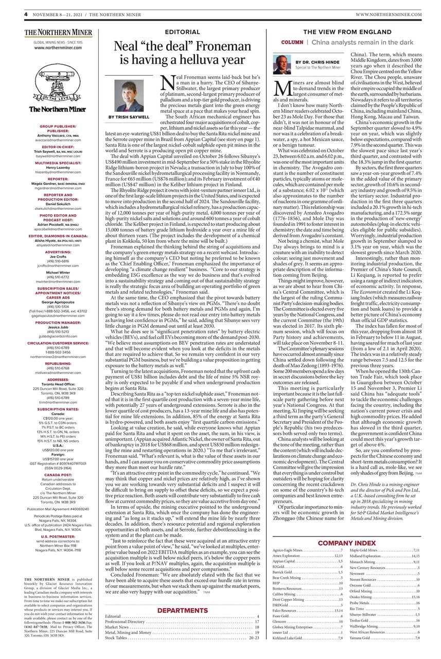 The Northern Miner Preview Pages