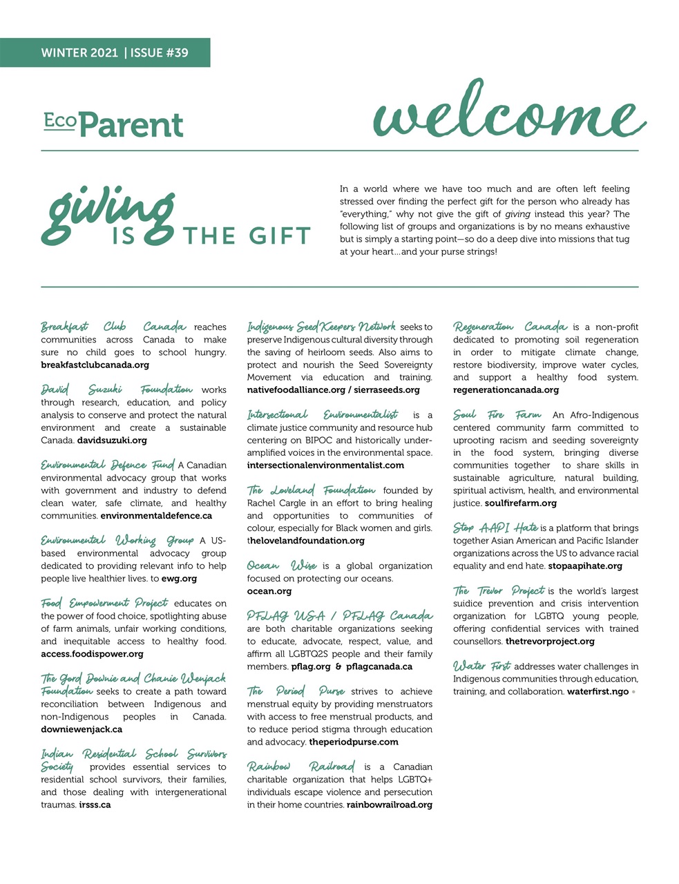 Ecoparent Magazine Preview Pages
