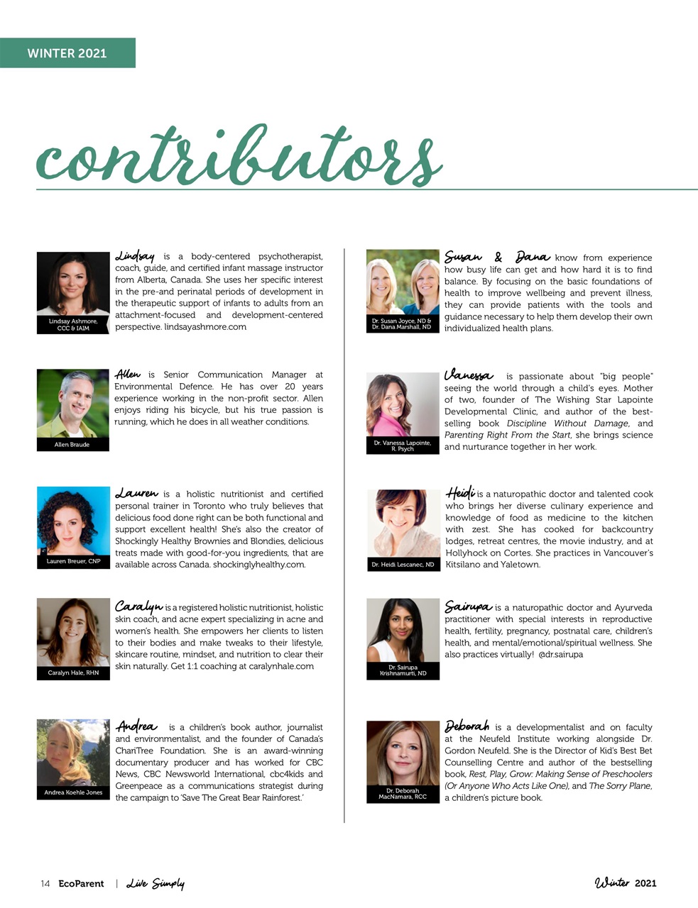 Ecoparent Magazine Preview Pages