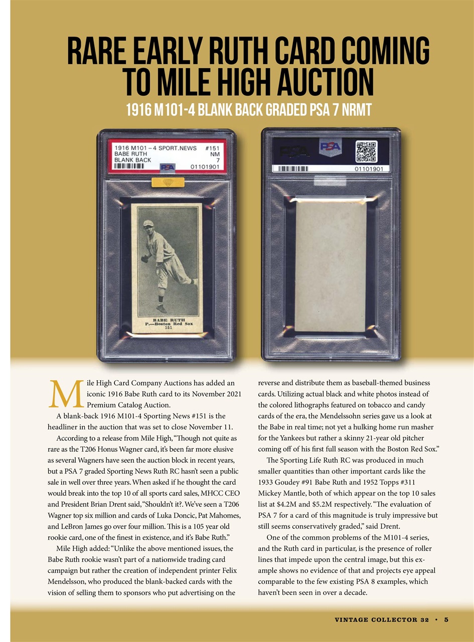 Beckett Vintage Collector Magazine Preview Pages