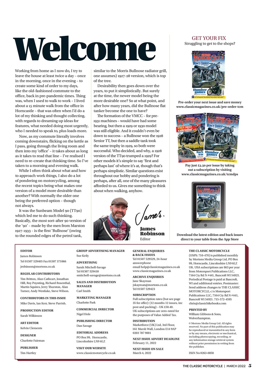 The Classic MotorCycle Preview Pages