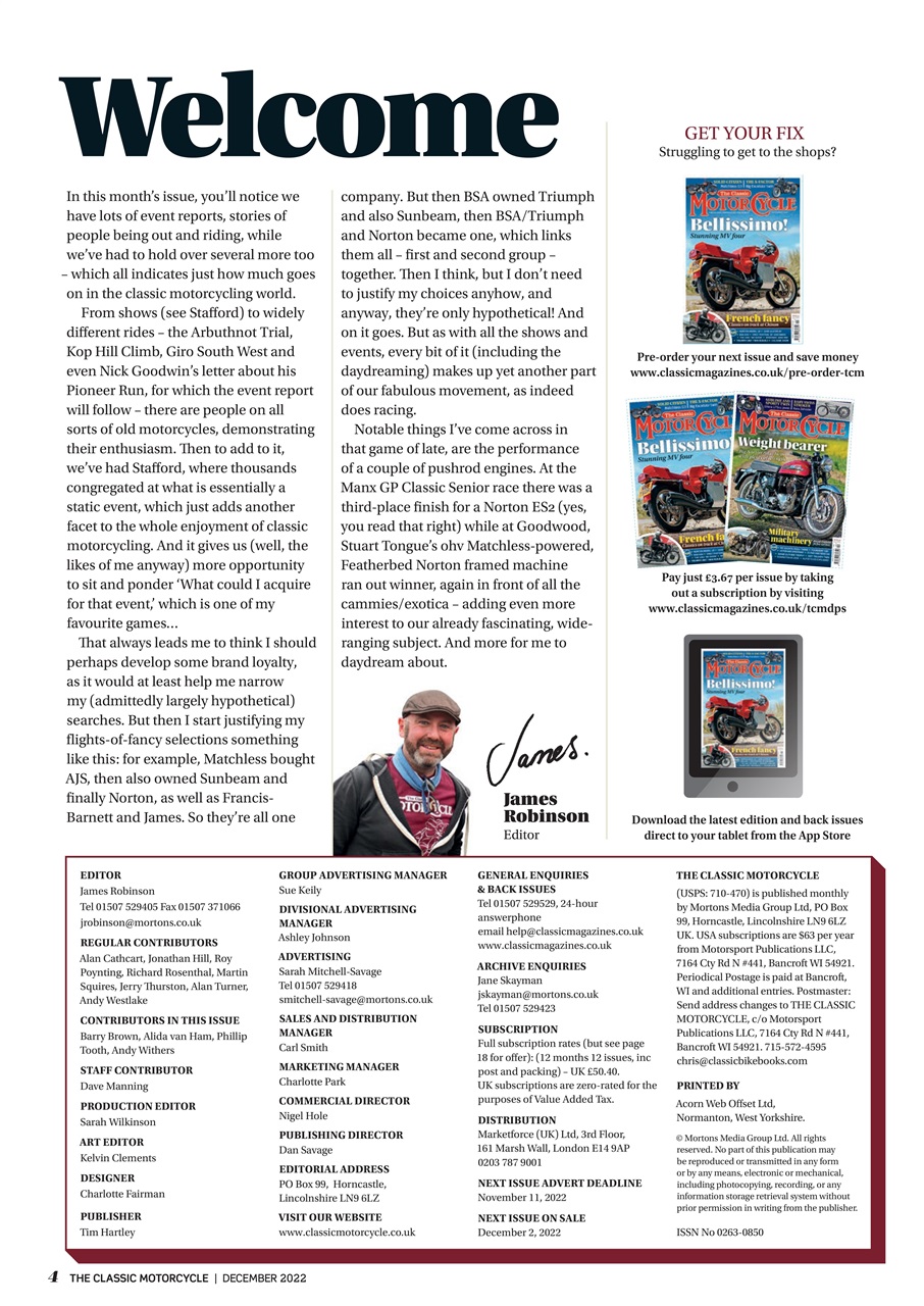 The Classic MotorCycle Preview Pages