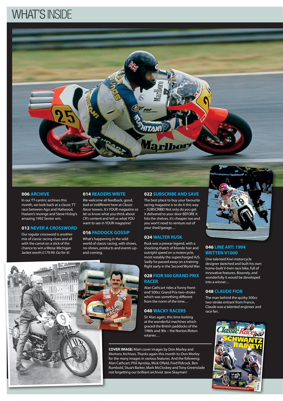 Classic Racer Preview Pages