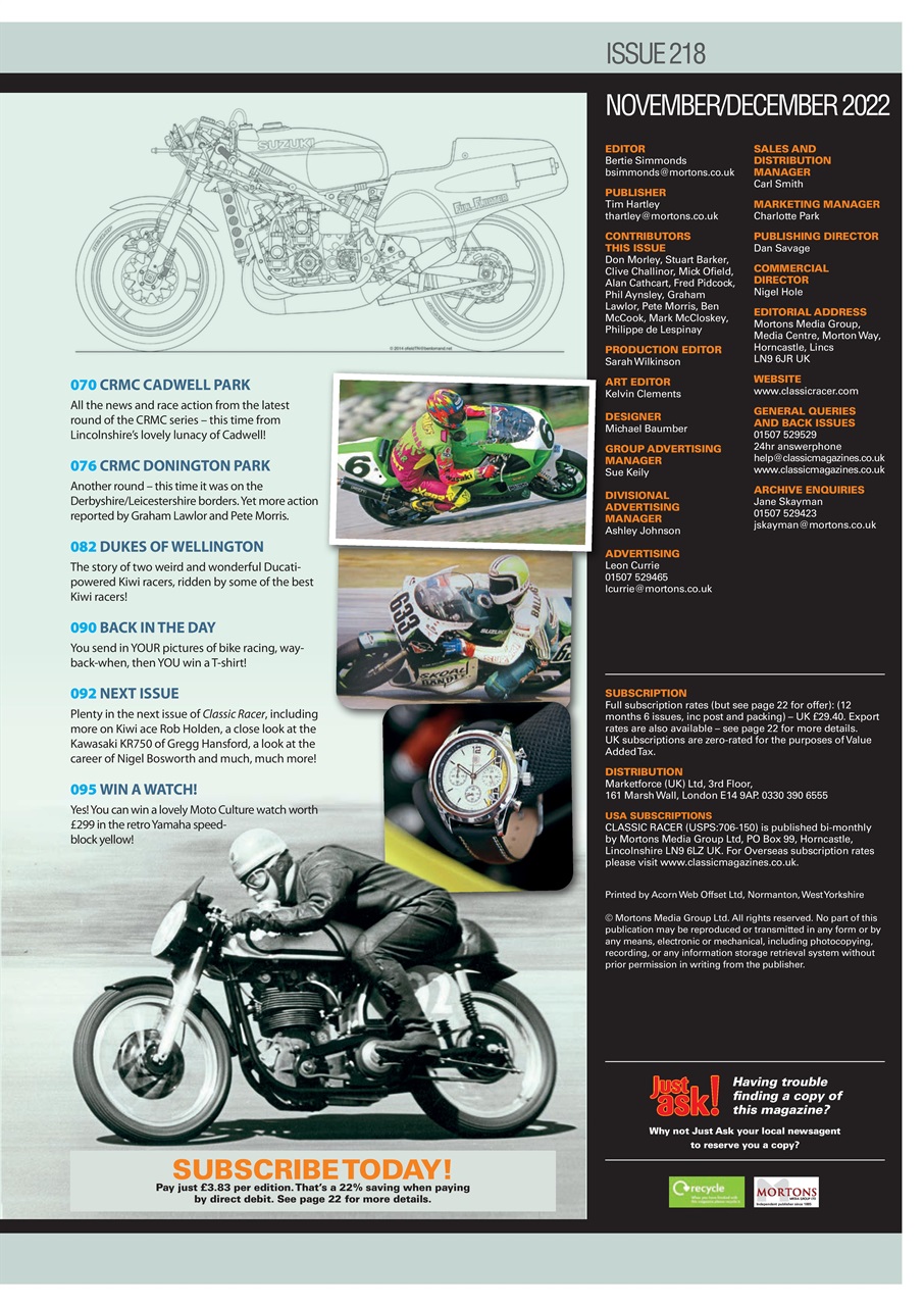 Classic Racer Preview Pages