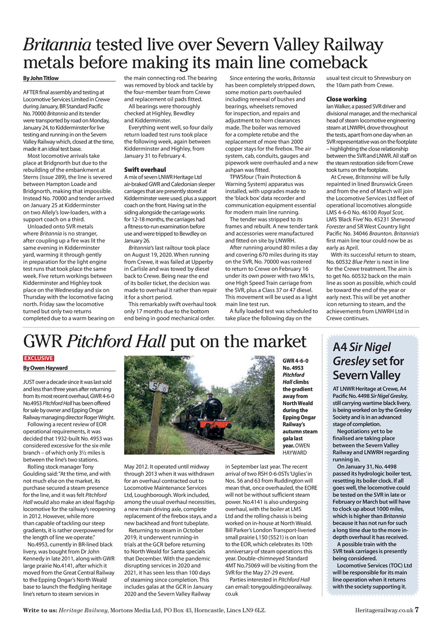 Heritage Railway Preview Pages