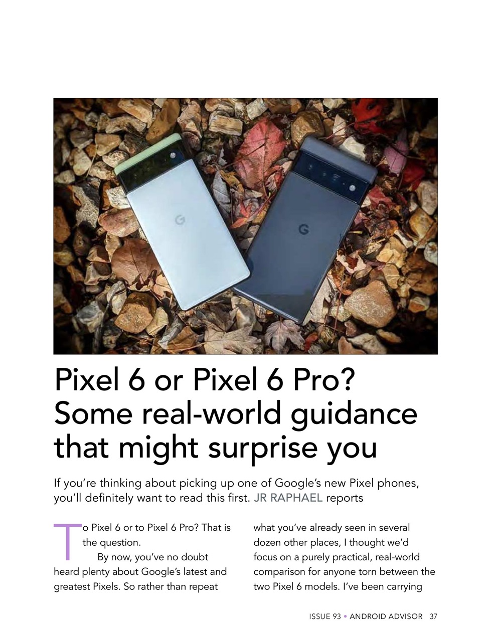 Android Advisor Preview Pages