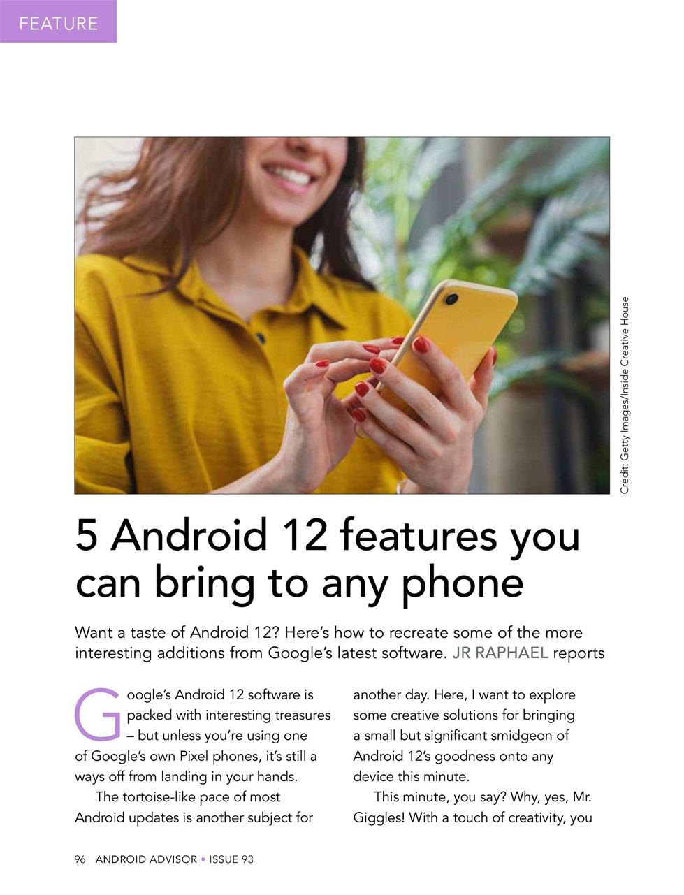 Android Advisor Preview Pages