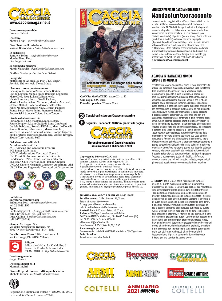 Caccia Magazine Preview Pages
