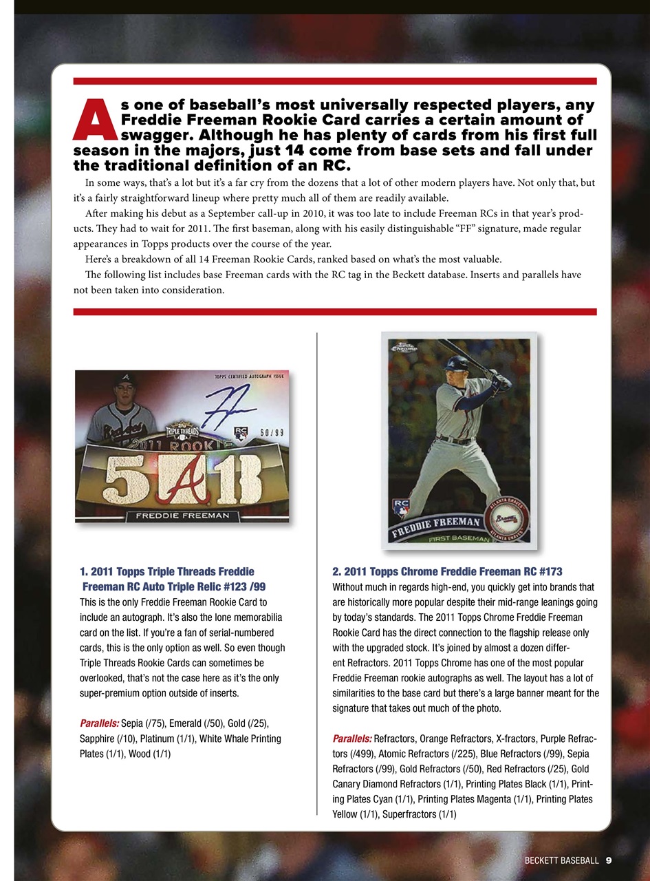 Beckett Baseball Magazine Preview Pages