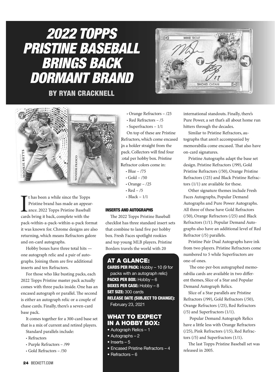 Beckett Baseball Magazine Preview Pages