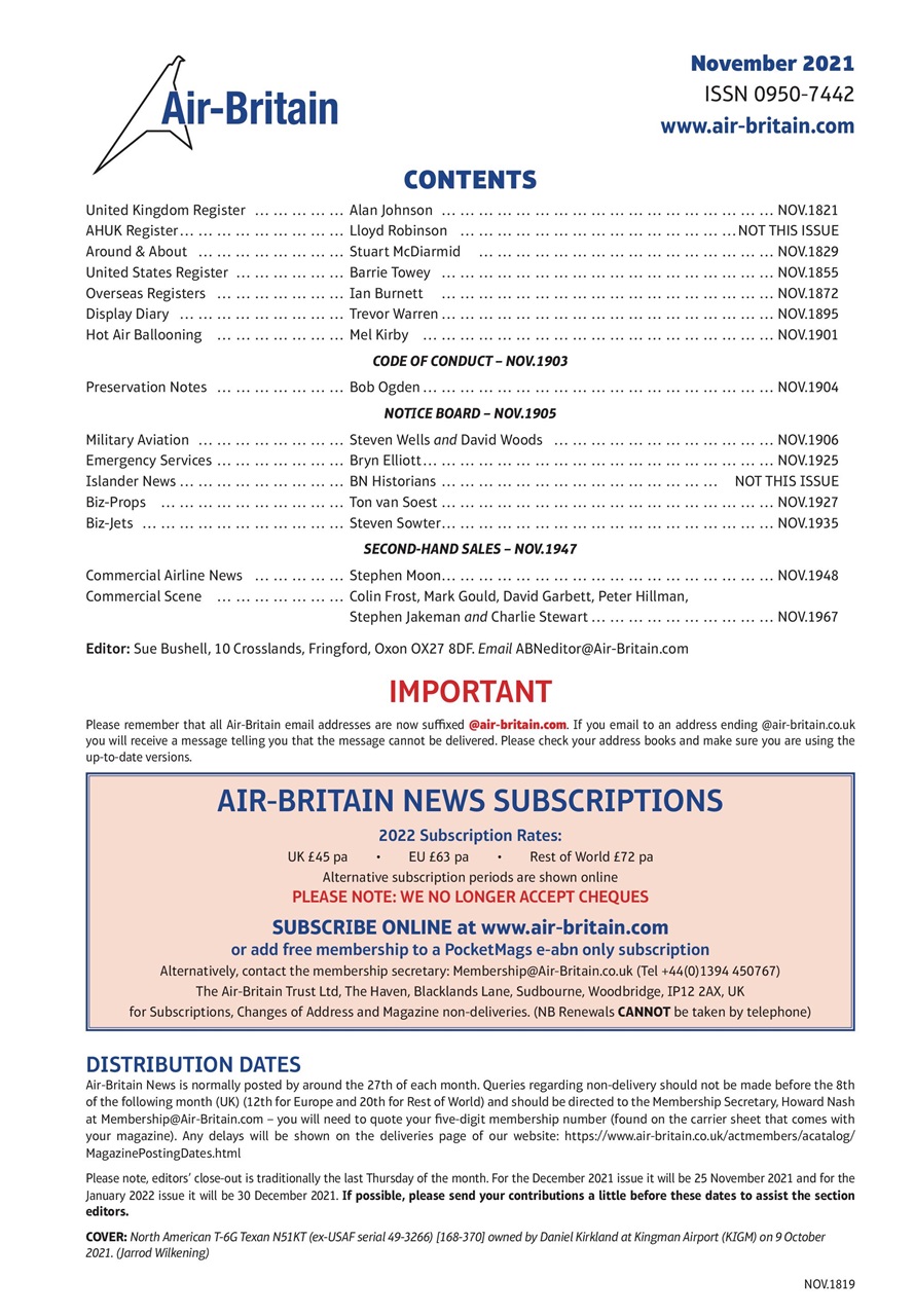 Air Britain News Preview Pages
