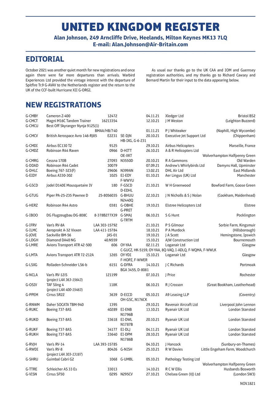 Air Britain News Preview Pages