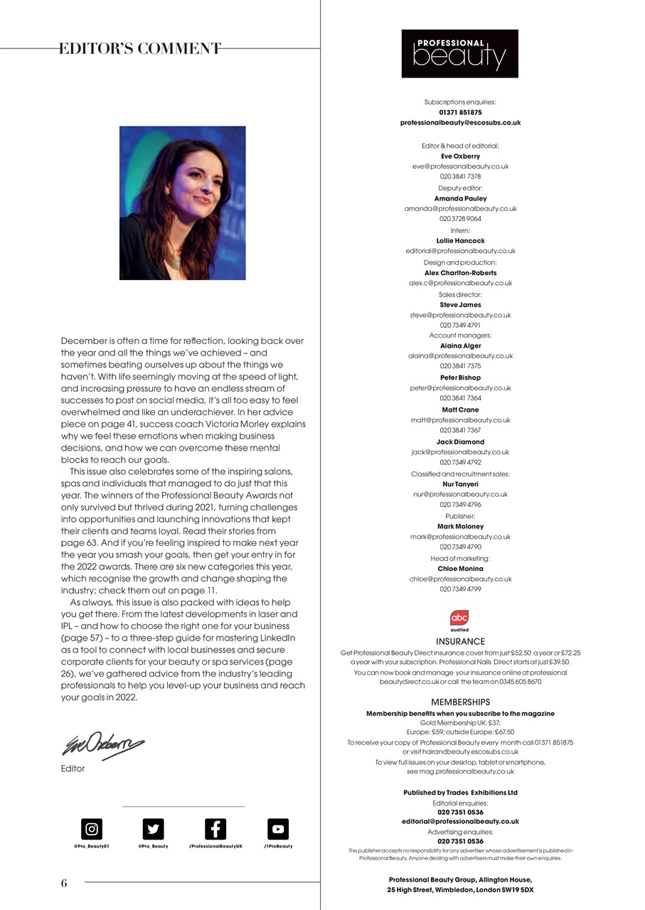 Professional Beauty Preview Pages