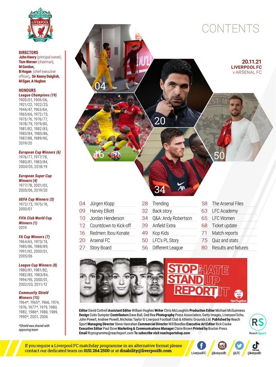 Liverpool FC Programmes Preview Pages
