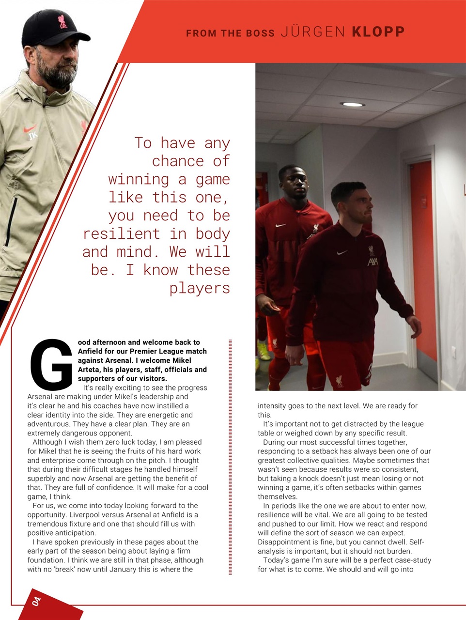 Liverpool FC Programmes Preview Pages
