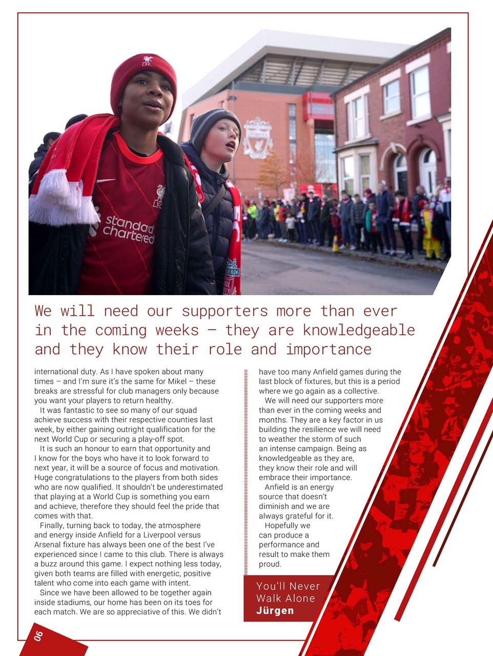 Liverpool FC Programmes Preview Pages
