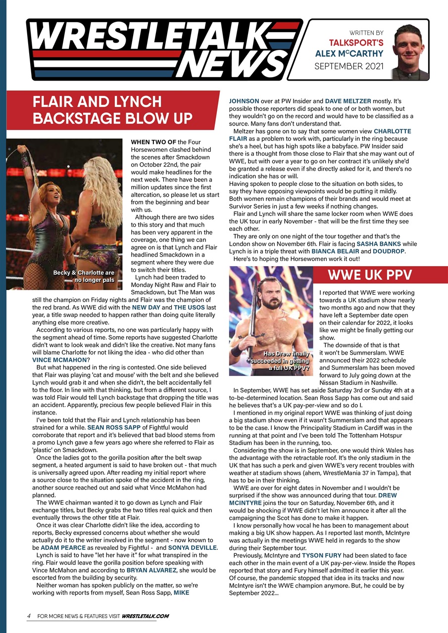 Wrestletalk Magazine Preview Pages