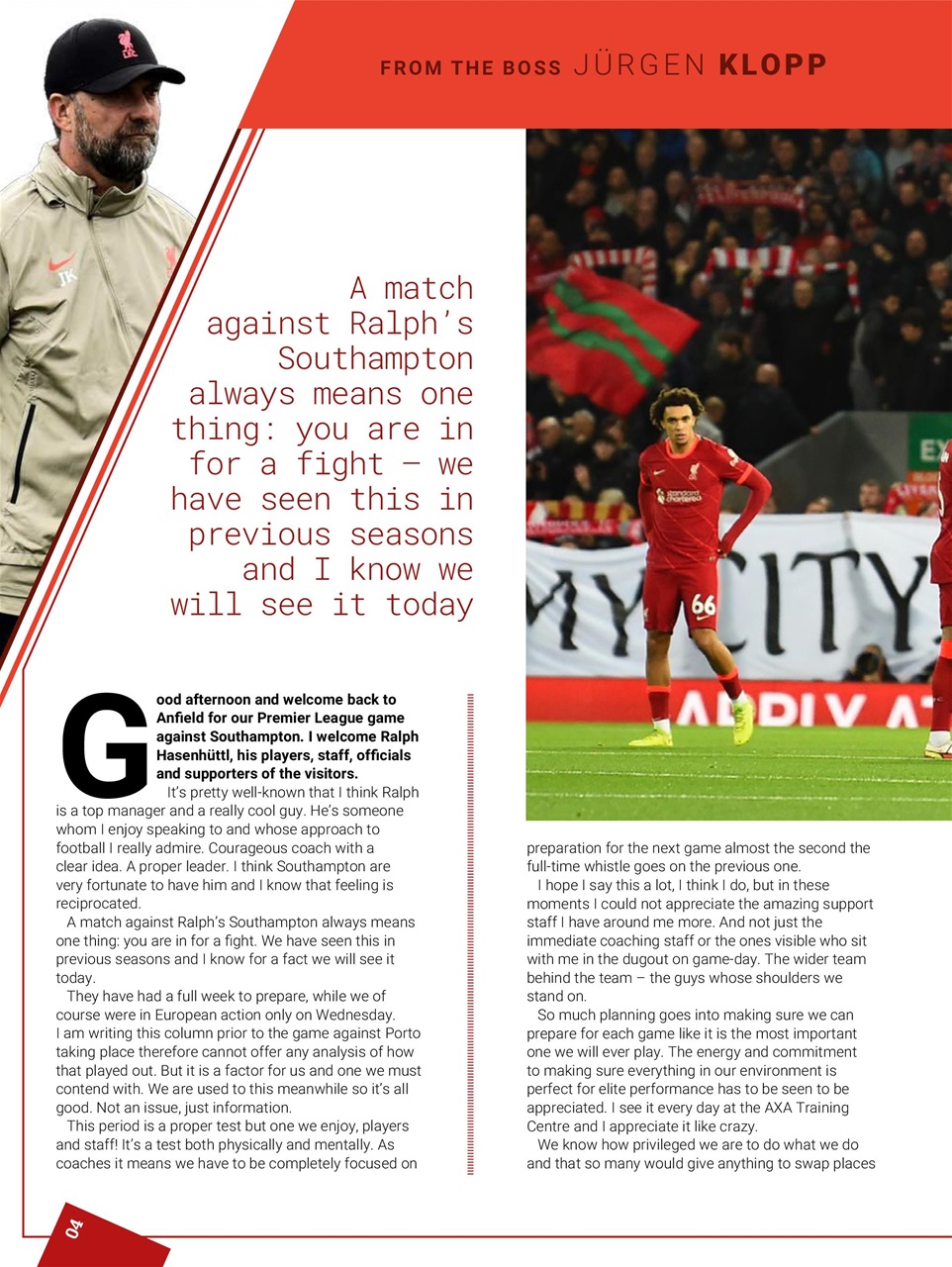 Liverpool FC Programmes Preview Pages